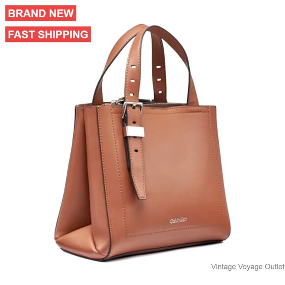 Vegan Leather Crossbody Bag with Triple Compartment for Organization